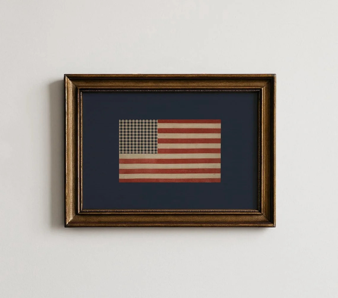 Cottagecore Usa Flag Wall Art Americana Decor UNFRAMED PAPER POSTER, Home Decor | Walmart (US)