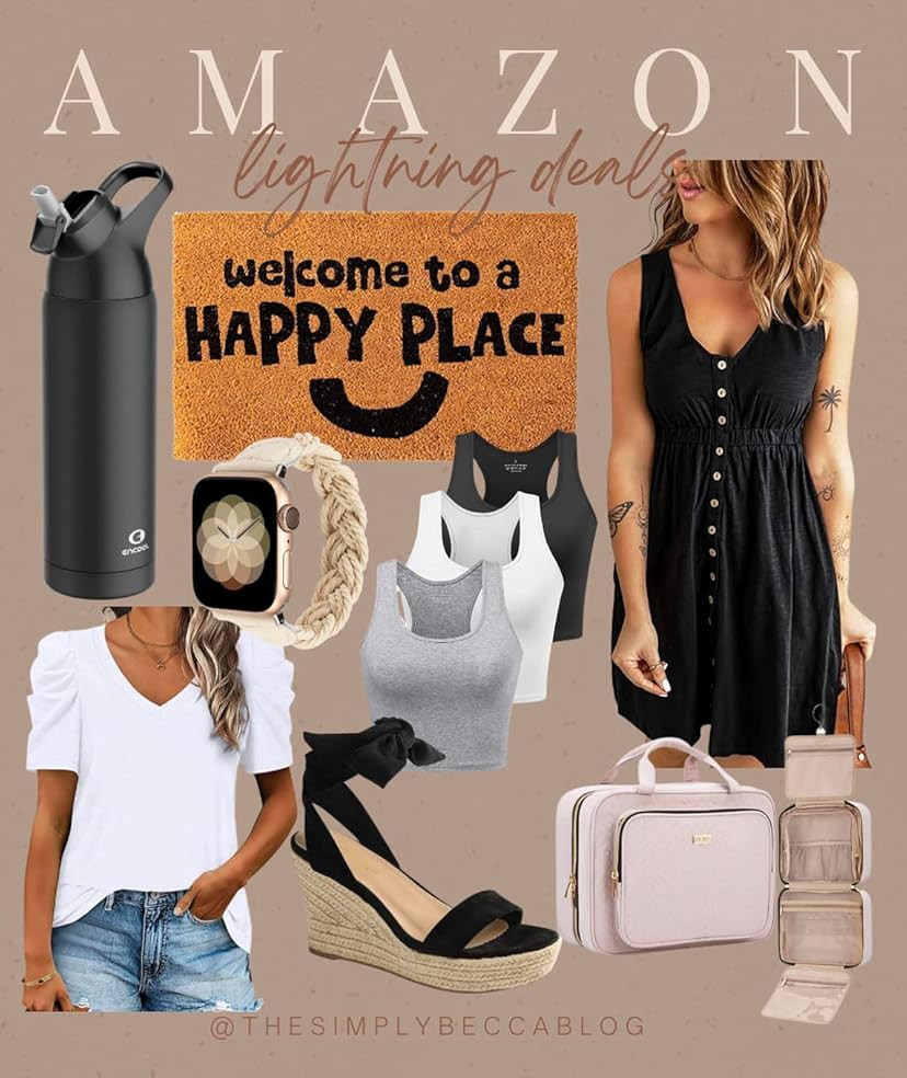 BLENCOT Women's Casual Sleeveless T-Shirt Dresses Summer V Neck Button Down Swing Short Dress | Amazon (US)