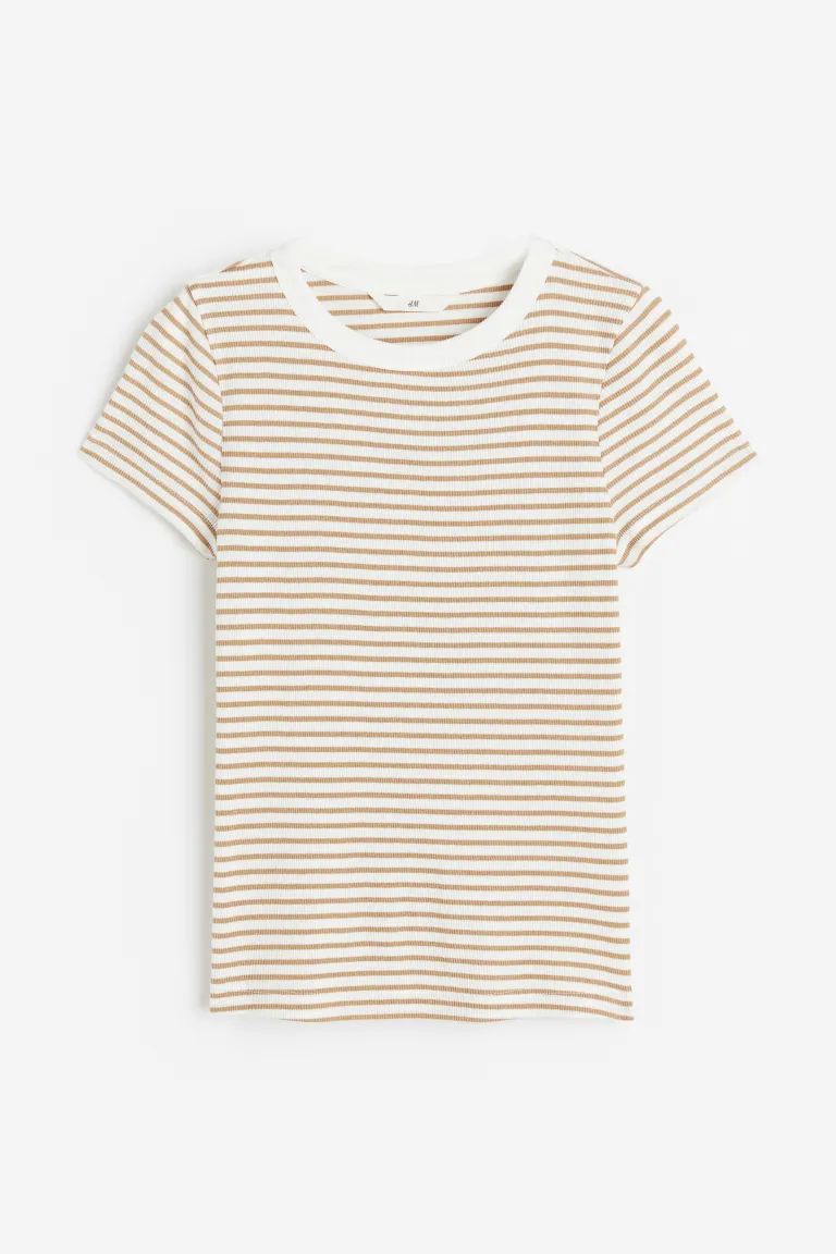Ribbed Modal-blend T-shirt | H&M (US)
