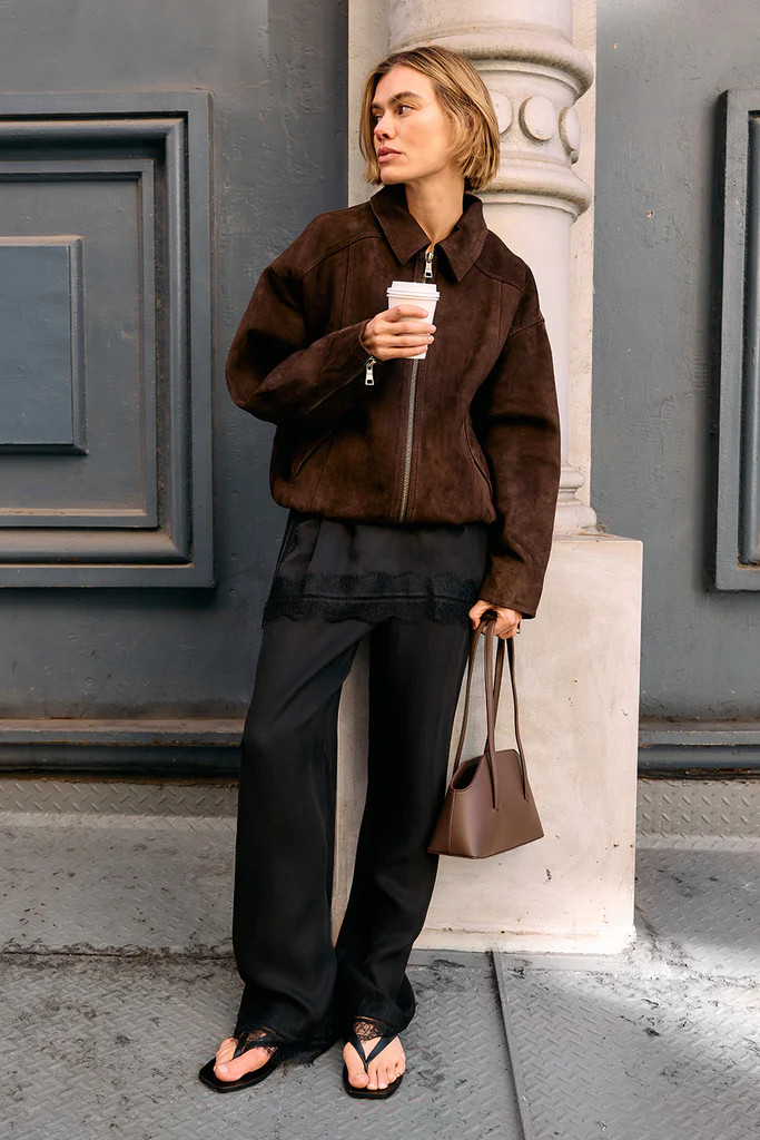 ANDREA BLACK CUPRO LACE PANT | DISSH