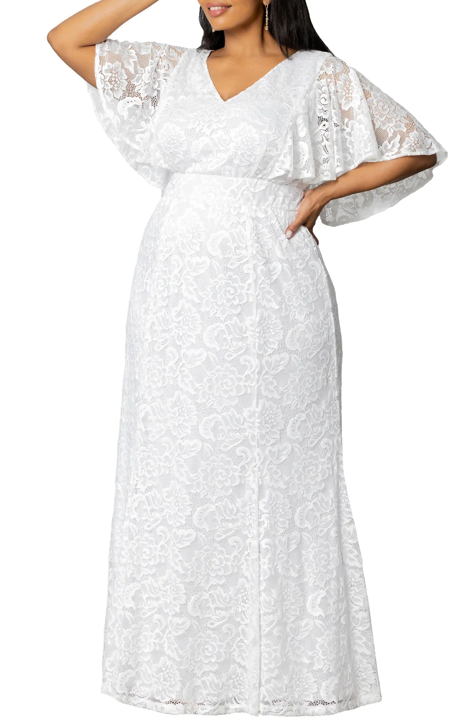 Clarissa Flutter Sleeve Lace Wedding Gown | Nordstrom