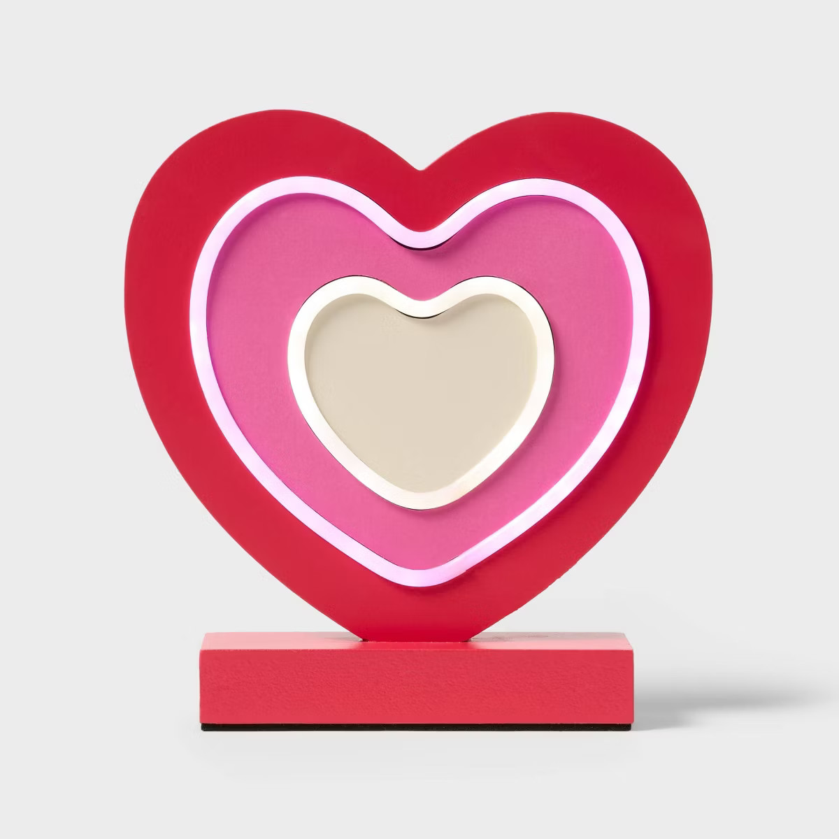Valentine's Day Wood Base with Neon Tube Table Decor Heart - Spritz™ | Target