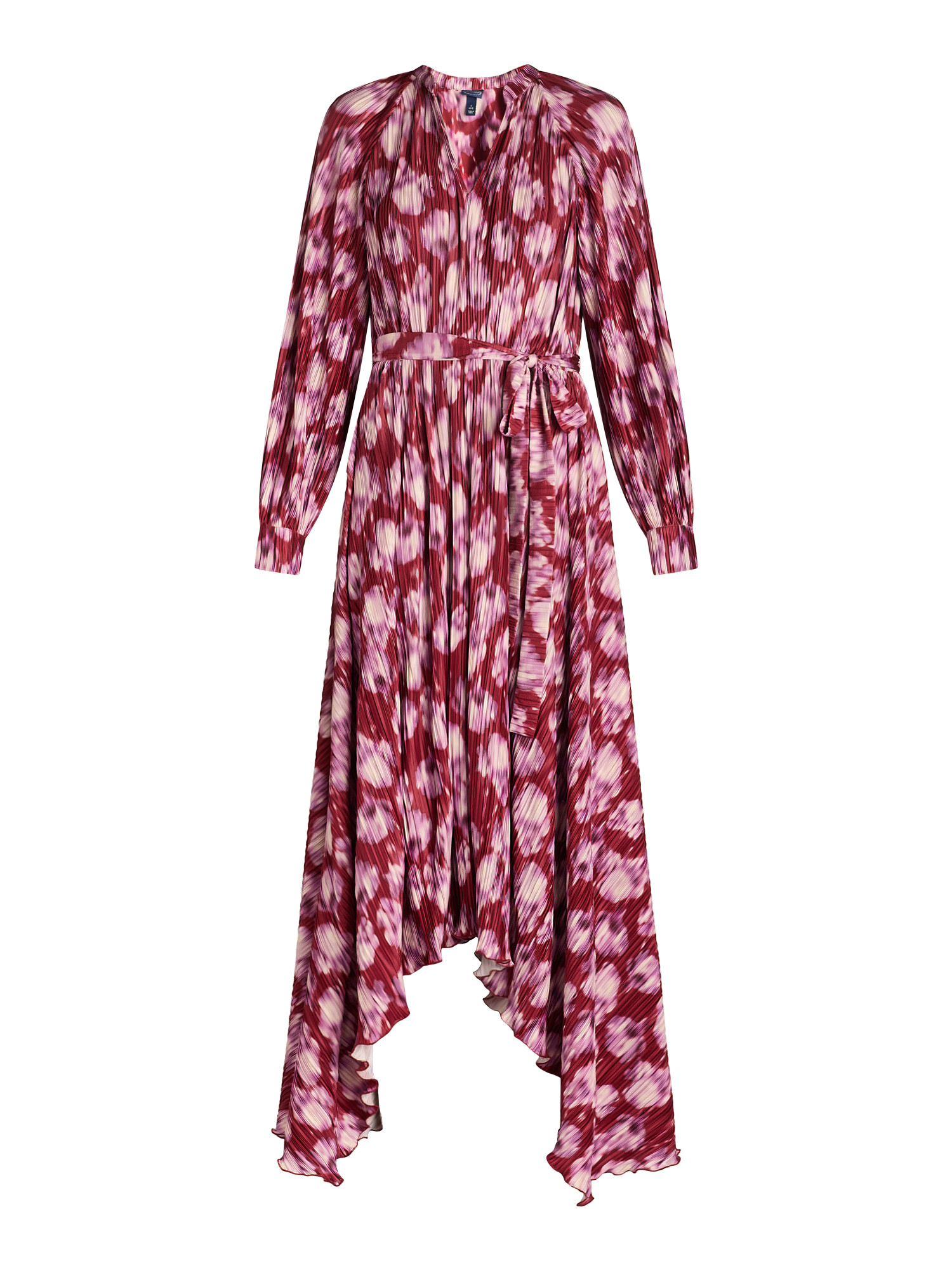 Scoop Women’s Pleated Handkerchief Hem Dress with Long Sleeves, Sizes XS-XXL - Walmart.com | Walmart (US)