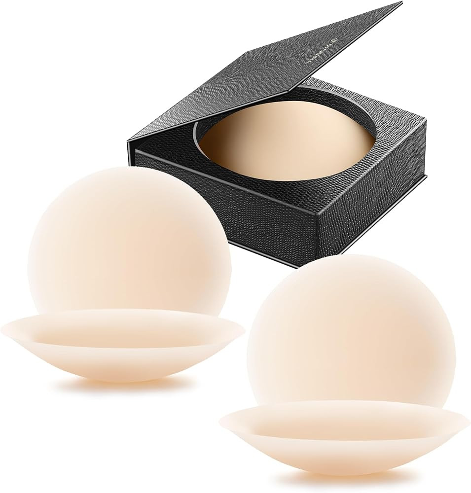 VOCH GALA Nipple Covers 2 Pairs-Seamless and Sheer Adhesive Silicone Nipple Pasties for Women Reu... | Amazon (US)