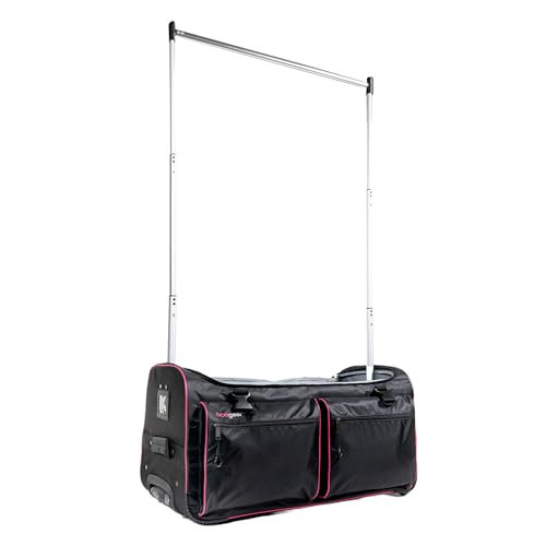 Ecogear Dance Bag with Garment Rack, 28 Inch Rolling Duffel Ideal for Dance Competition & Travel, Wheeled Upright Luggage with Easy-assembly Lightweight Aluminum Clothes Rack, Black/Pink | Amazon (US)