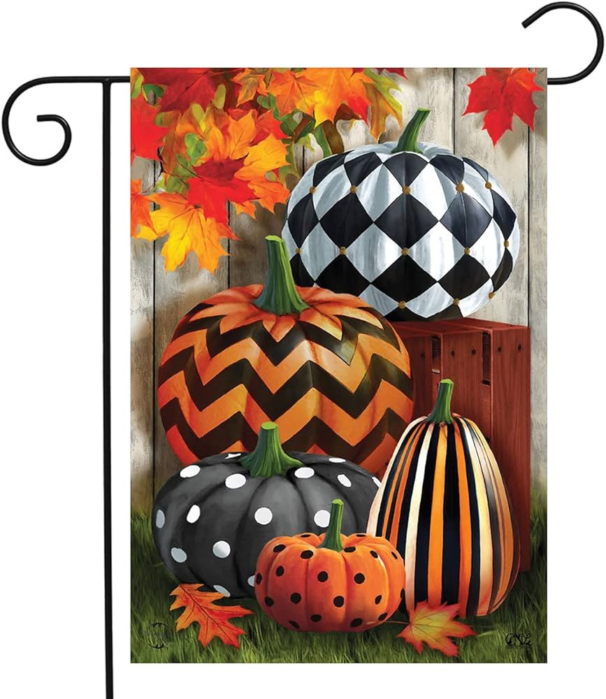 Patterned Pumpkins Autumn Garden Flag Fall Leaves 12.5" x 18" Briarwood Lane | Amazon (US)