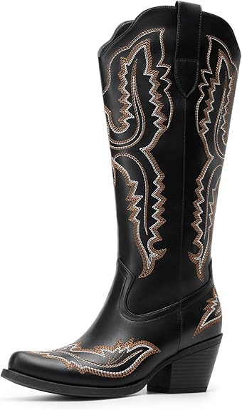 DREAM PAIRS Cowboy Boots for Women Knee High Cowgirl Boots Vintage Classic Country Style Western ... | Amazon (US)