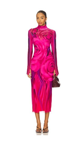 Shailene Midi Dress in Fuchsia Rose | Revolve Clothing (Global)