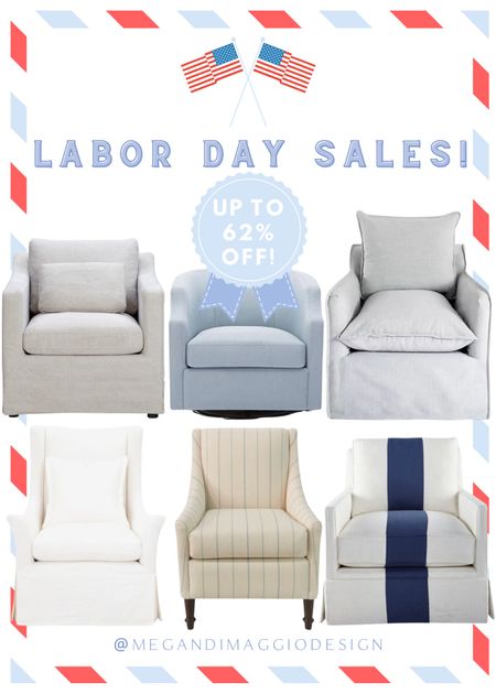 Round up of high and low budget swivel and accent chairs up to 62% OFF during Labor Day Sales!! 😍🙌🏻 plus this blue swivel is finally back in stock 🏃🏼‍♀️ And several clearance finds linked too!!🤍

#LTKFind #LTKhome #LTKsalealert