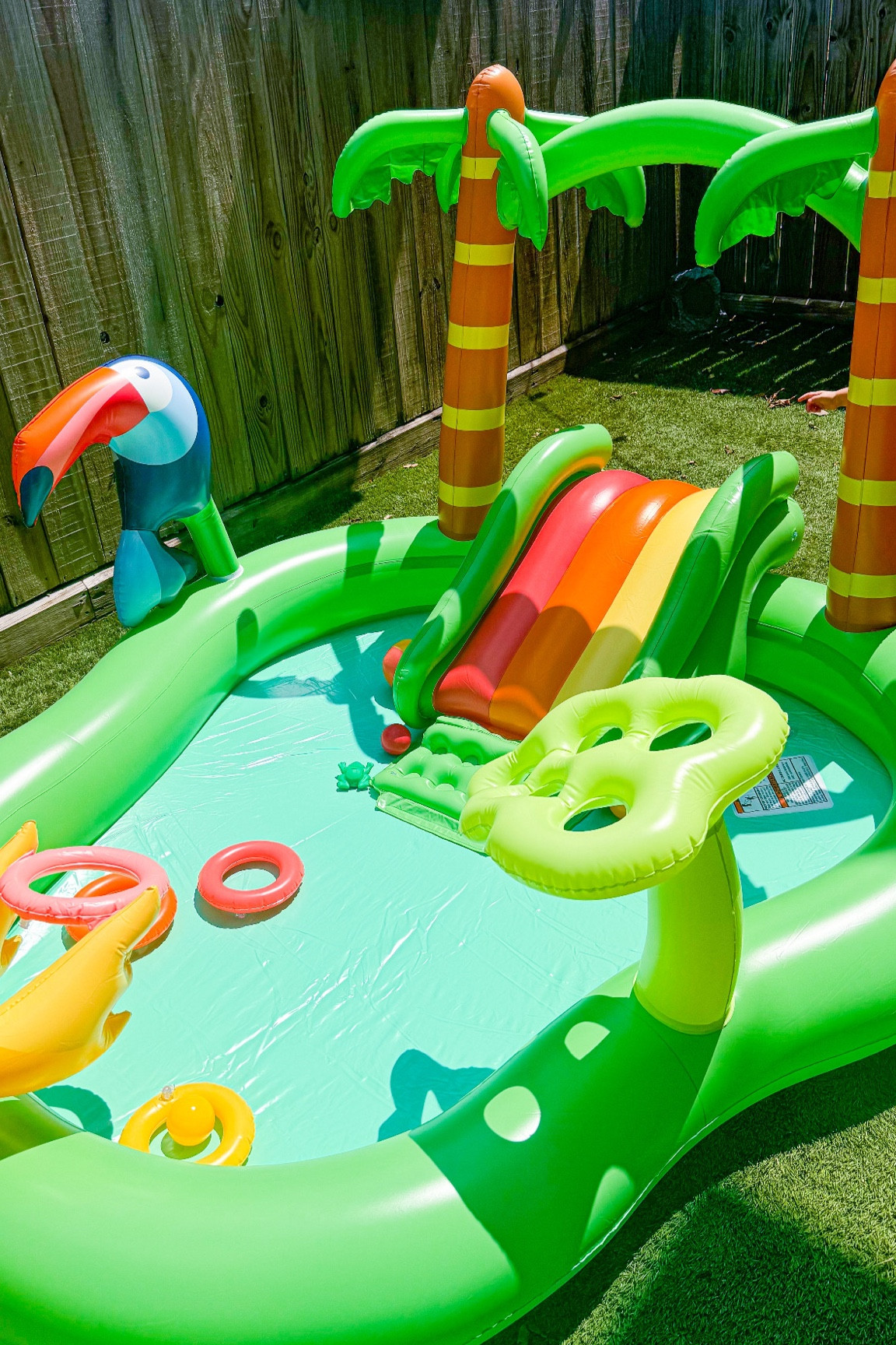 TODDLER FIND: inflatable splash pad with pool! My 1 year old loved this and the slide is such a fun add! Works great for small backyards!

#LTKSeasonal #LTKKids #LTKFamily