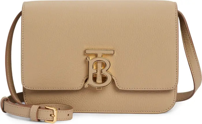 Burberry Small TB Monogram Topstitch Grainy Leather Shoulder Bag | Nordstrom | Nordstrom