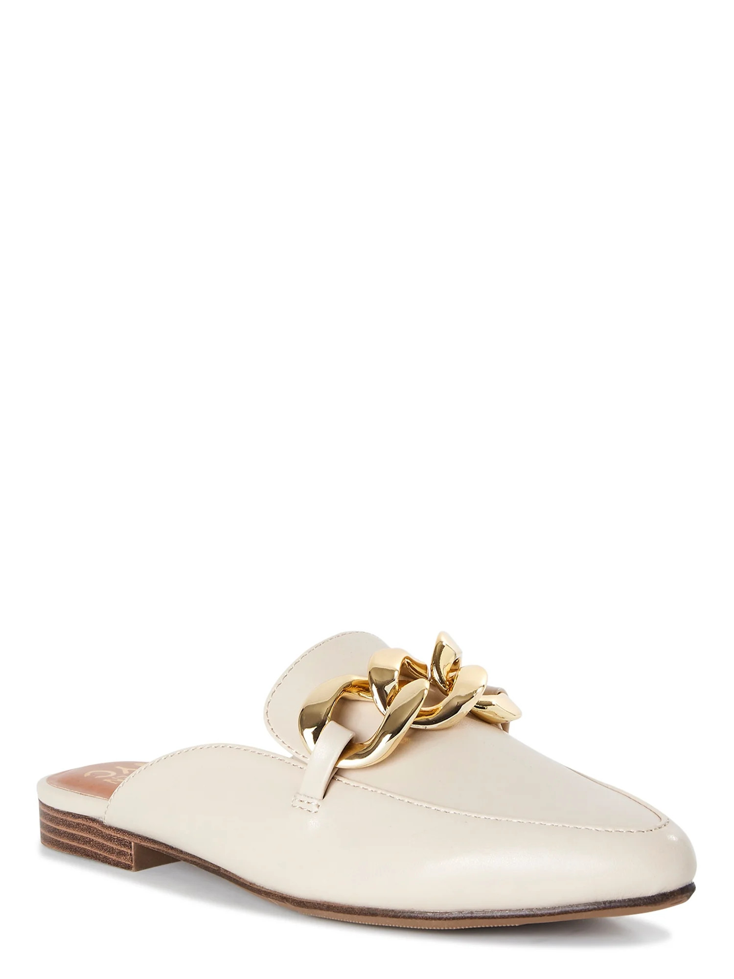 Madden NYC Women's Gold Chain Almond Toe Mule | Walmart (US)