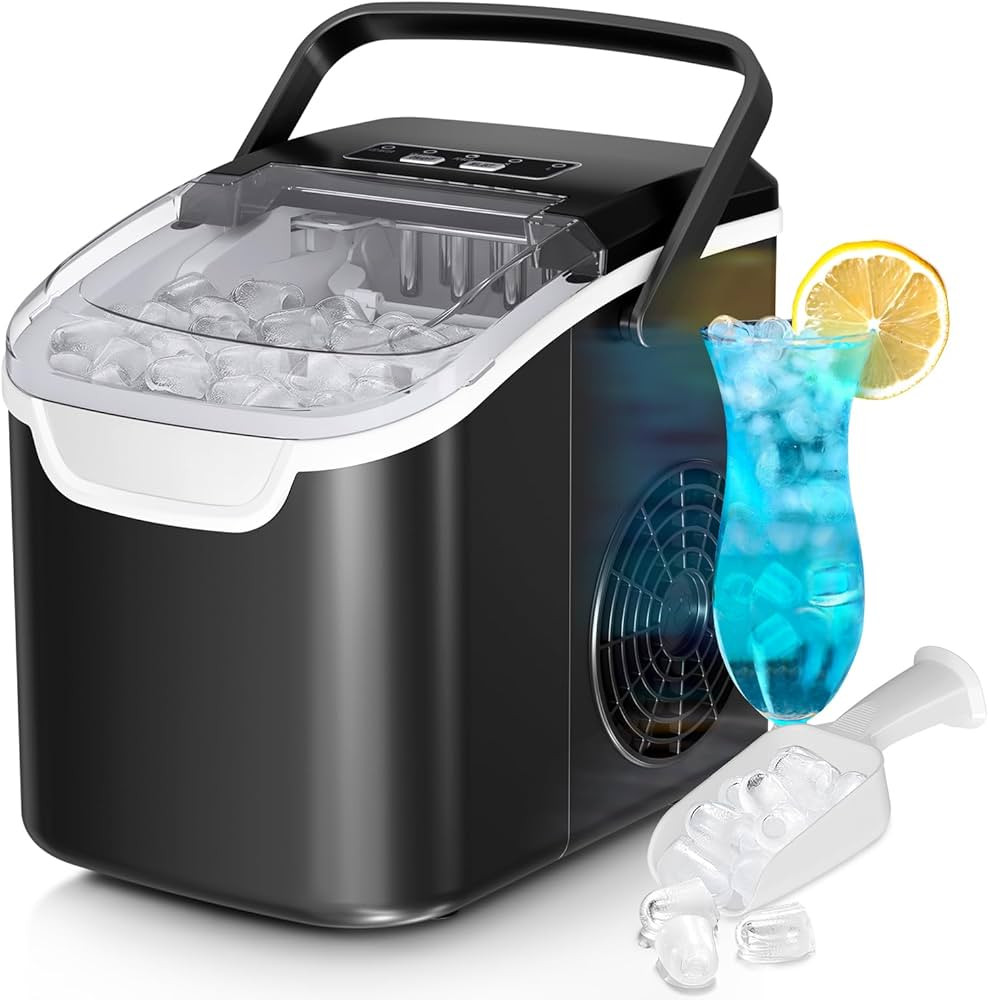 Countertop Ice Maker Machine, 8 Ice Cubes in 6 mins, 26lb/Day Ice with 2 Sizes- Portable Mini, En... | Amazon (US)