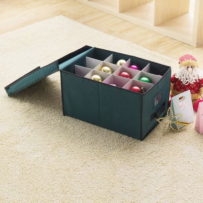 Elf Stor Flip Top Ornament Storage Box Green | Target