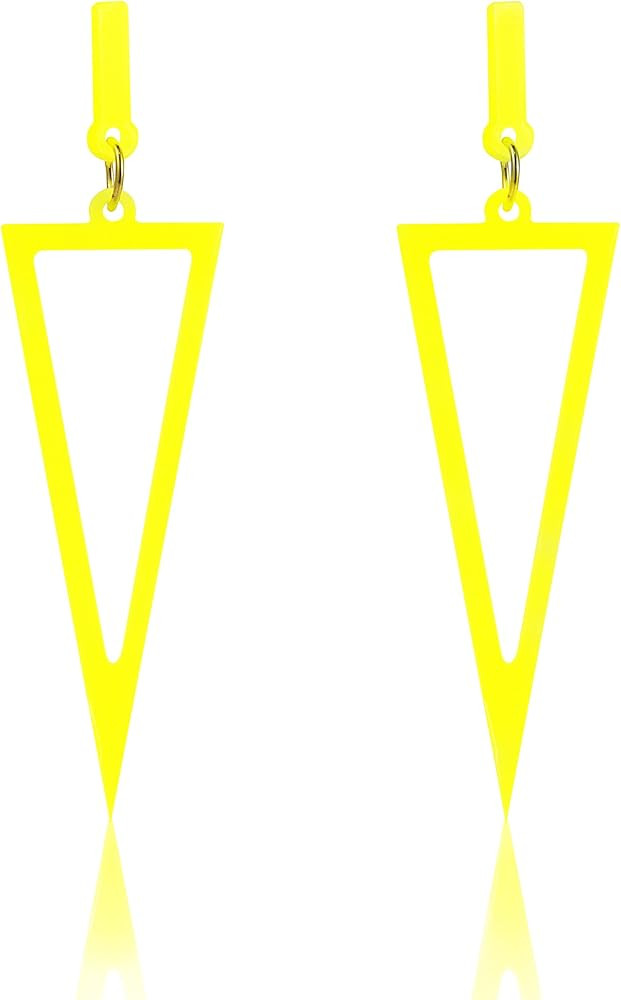 Vintage Minimalist Multicolor Acrylic Geometric Square Hollow Drop Dangle Neon Earrings Retro 80s... | Amazon (US)