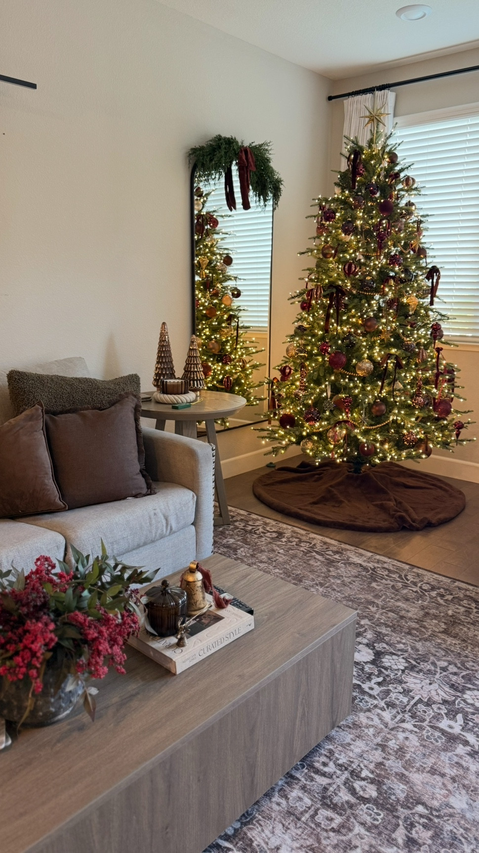 2025 Christmas tree | burgundy and brown Christmas tree 

#LTKHoliday #LTKSeasonal #LTKHome