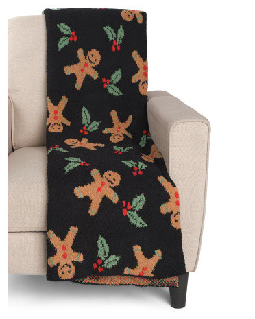 50X70 Gingerbread Man Cozy Knit Throw | TJ Maxx
