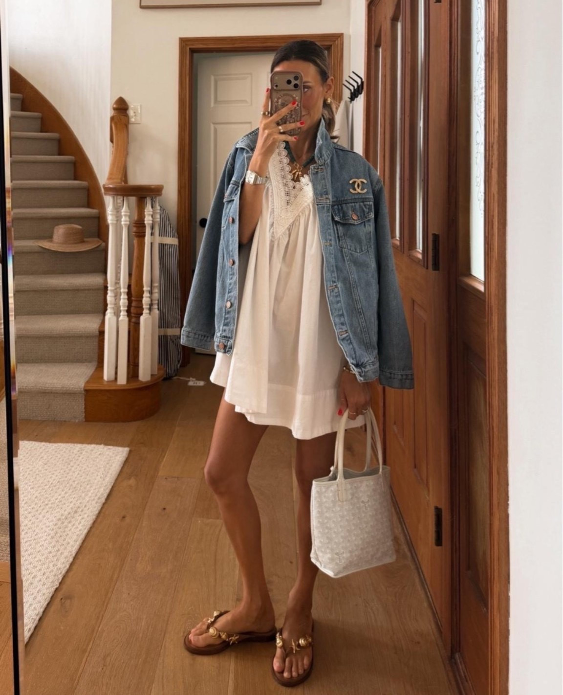 Cutest doll dress and size xs and oversized denim jacket small - get 50% off your membership to borrow designer bags with code KARINARESKE

#LTKdayinmylife #LTKootd #LTKOver40