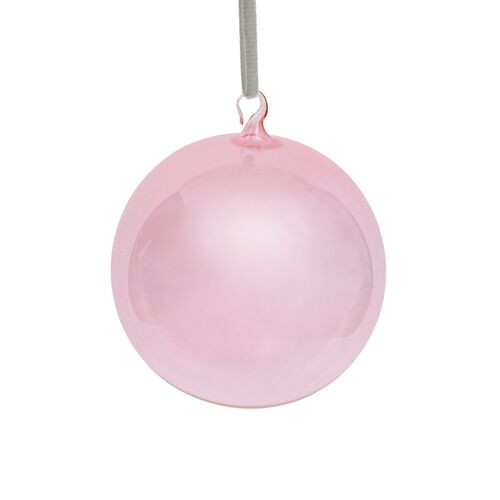 S/3 Glass Bubble Balls Ornament, Pale Pink | One Kings Lane