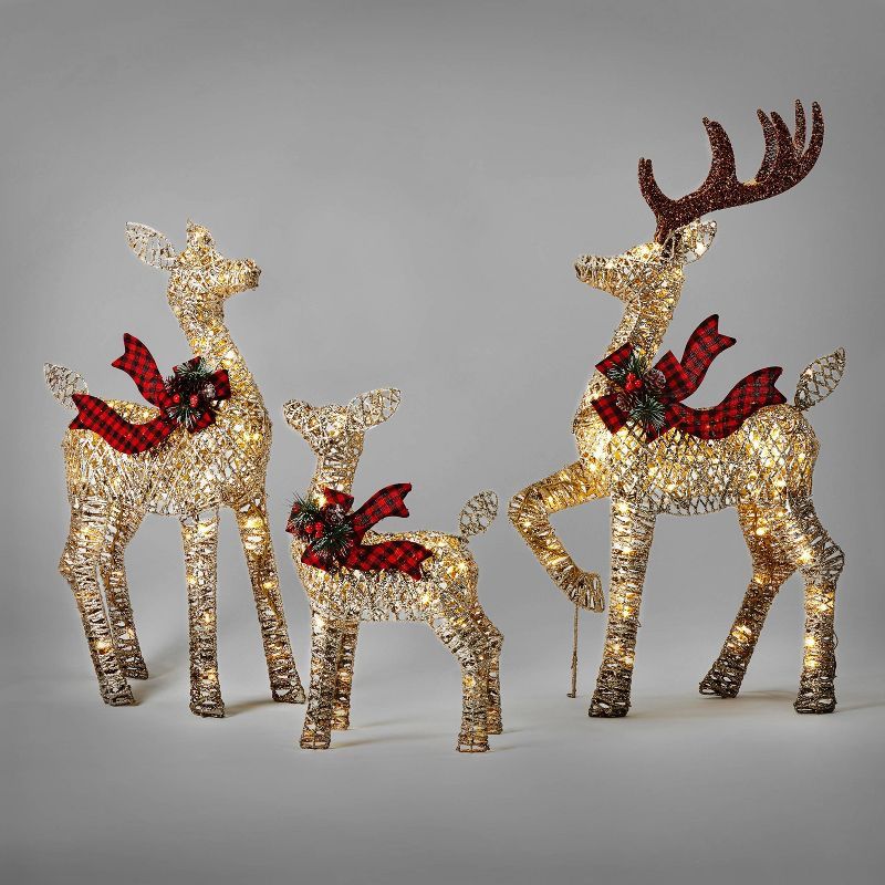 3pk Deer Family Christmas Novelty Sculpture Light - Wondershop™ | Target