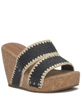 Vickta Woven Detail Studded Banded Cork Wedge Slide Sandals | Dillard's