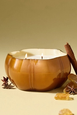 Spiced Amber Glass Decorator Candle | Anthropologie (US)