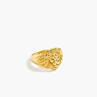 Demi-fine 14k gold-plated lion ring | J.Crew US