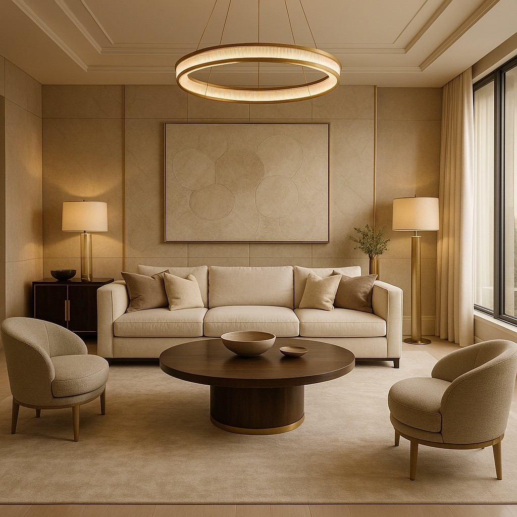 Elevated neutral luxury 🤍✨
This modern hotel-inspired living room features soft beige tones, a sculptural round coffee table, curved accent chairs, and a warm LED halo chandelier that creates the perfect high-end ambiance.
If you love minimal, elegant interiors with a calming, sophisticated vibe, this look is the perfect inspiration for your home.

Shop the neutral living room aesthetic — chic, modern, and timeless.

#luxurylivingroom #modernlivingroom #neutralhome #beigelivingroom 
#moderninteriors #interiorinspo #homedesigninspo #homestyleinspo 
#luxuryinteriors #minimalinteriors #contemporaryinteriors 
#livingroomdesign #moderndecor #neutralaesthetic #cozyneutralhome 
#LTKhome #LTKinterior #LTKlivingroom