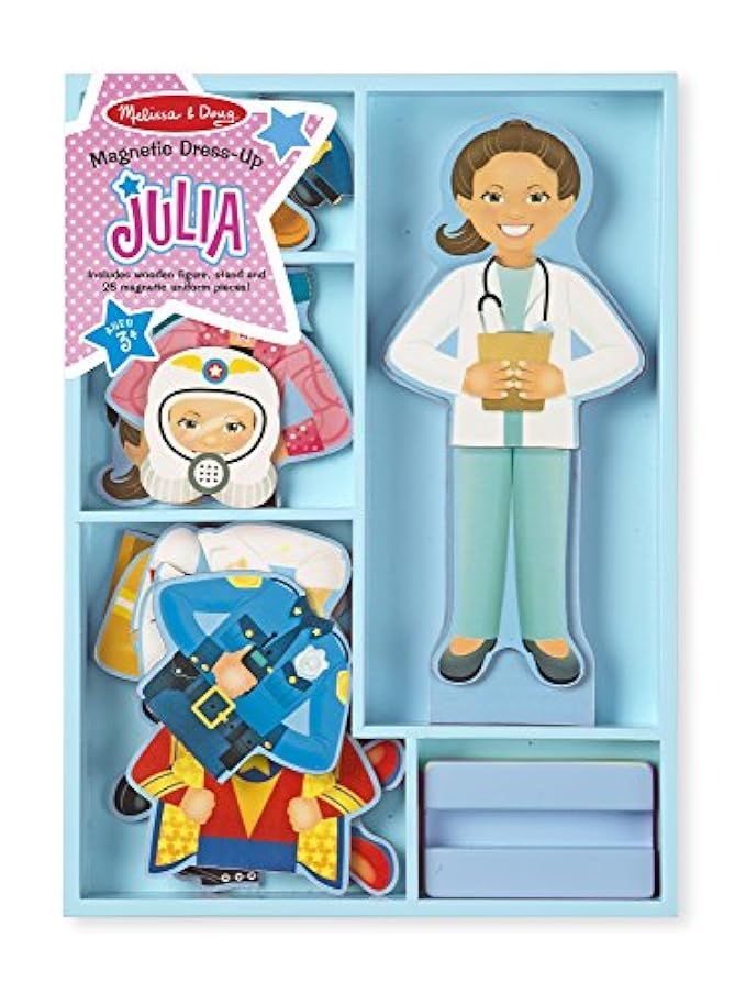 Melissa & Doug Julia Magnetic Dress-Up Wooden Doll Pretend Play Set (25+ pcs) | Amazon (US)