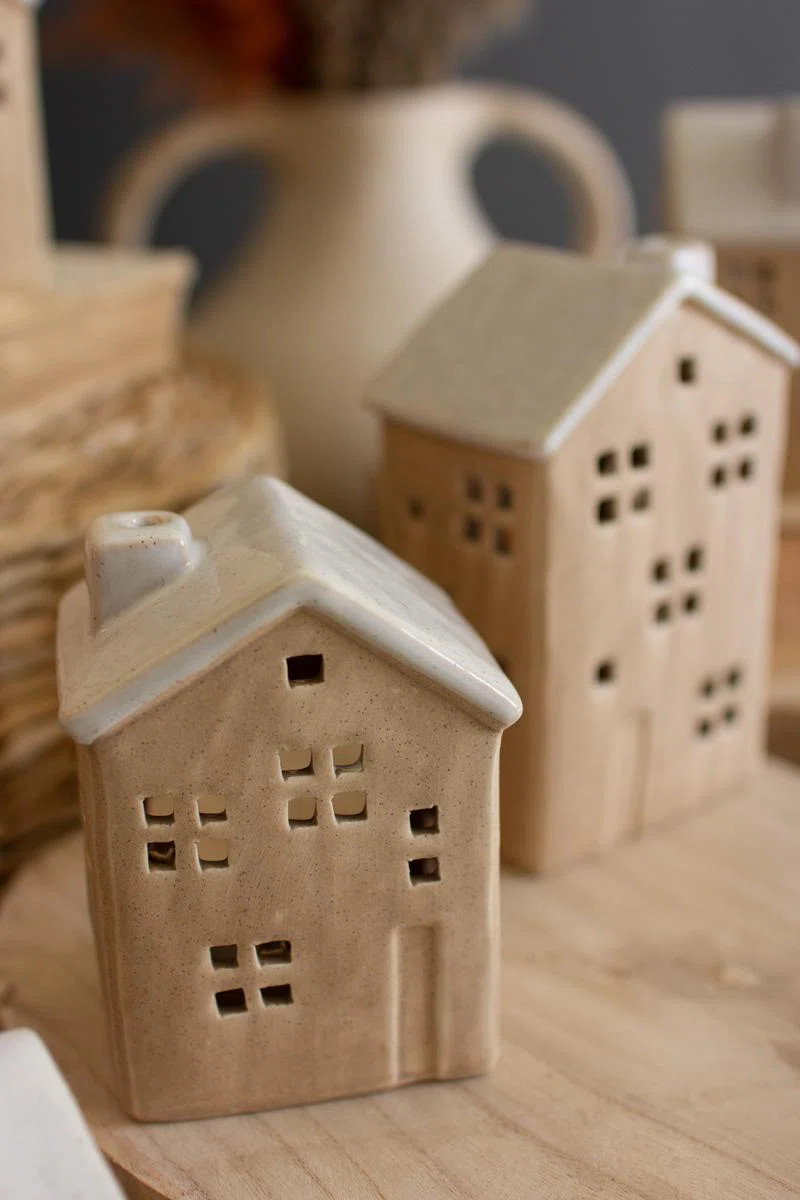 SET OF FIVE CERAMIC HOUSES | Joss & Main