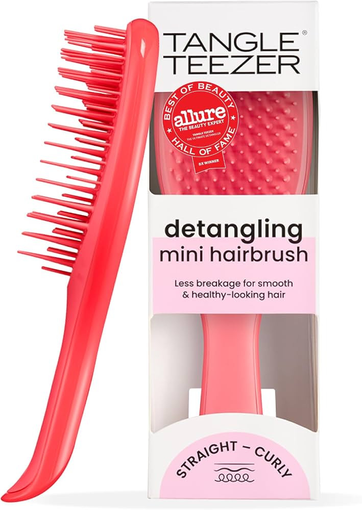 Tangle Teezer Ultimate Detangler Mini Hair Brush, Pink Punch | Amazon (US)
