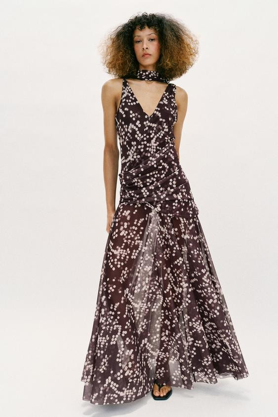 LONG TULLE POLKA DOT DRESS | Zara US