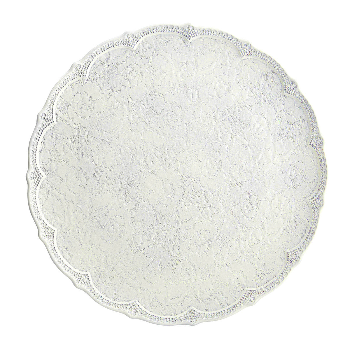Merletto Antique Lace Scalloped Charger | Arte Italica & Crown Linen Designs