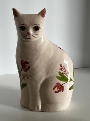 Vintage NS Gustin Ceramic Table Top Kitty Cat Hand Painted 10" | eBay | eBay US
