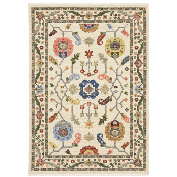 Beige/Pink/Yellow Rug | Wayfair North America