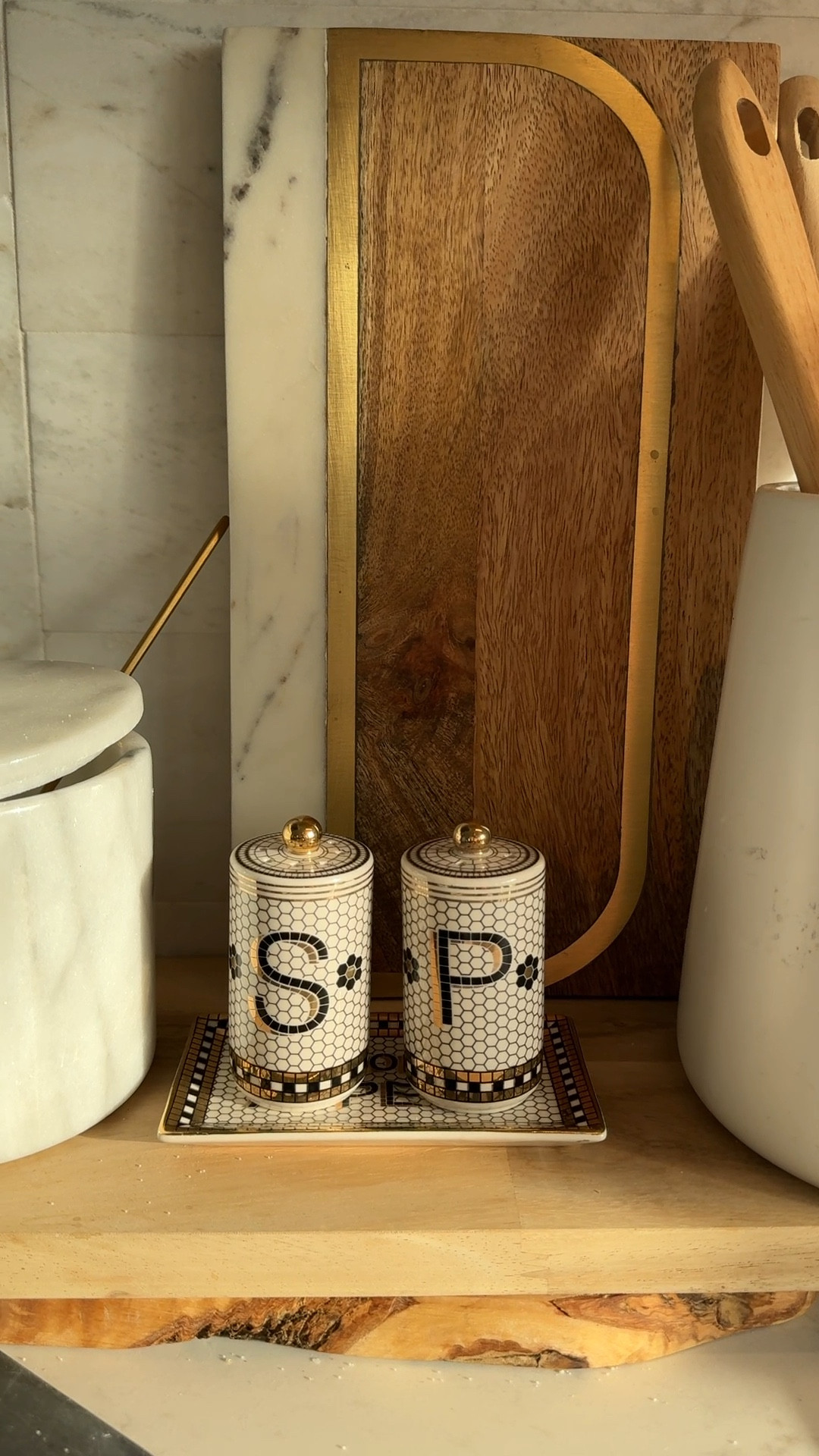 the cutest salt & pepper shakers I’ve ever seen 🖤🤍 #kitchendecor 

#LTKfindsunder50 #LTKVideo #LTKhome