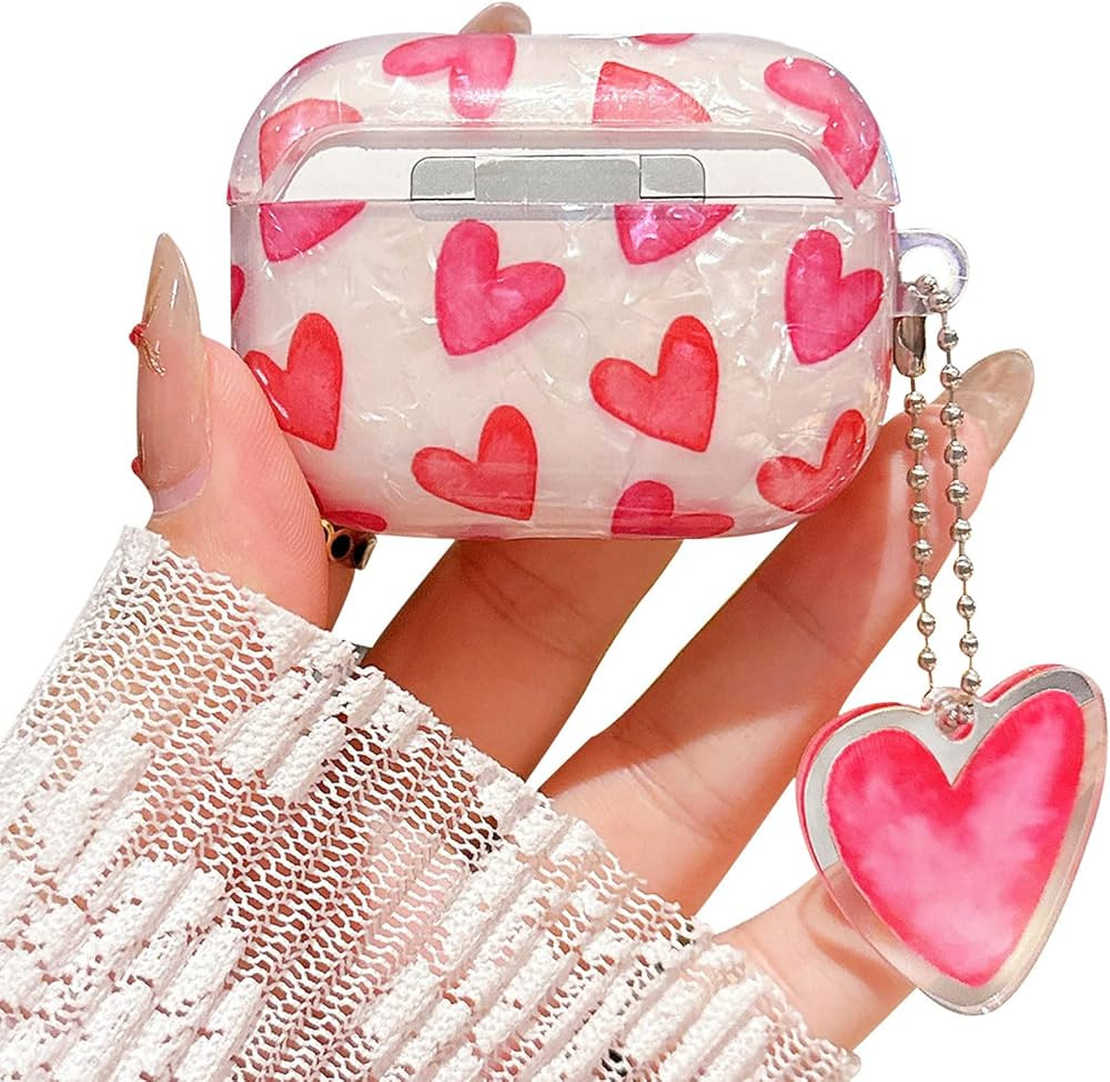 Compatible with Airpods Pro 2nd Generation Case Cute for Girls Women Romantic Love Shell Pearl Pr... | Amazon (US)