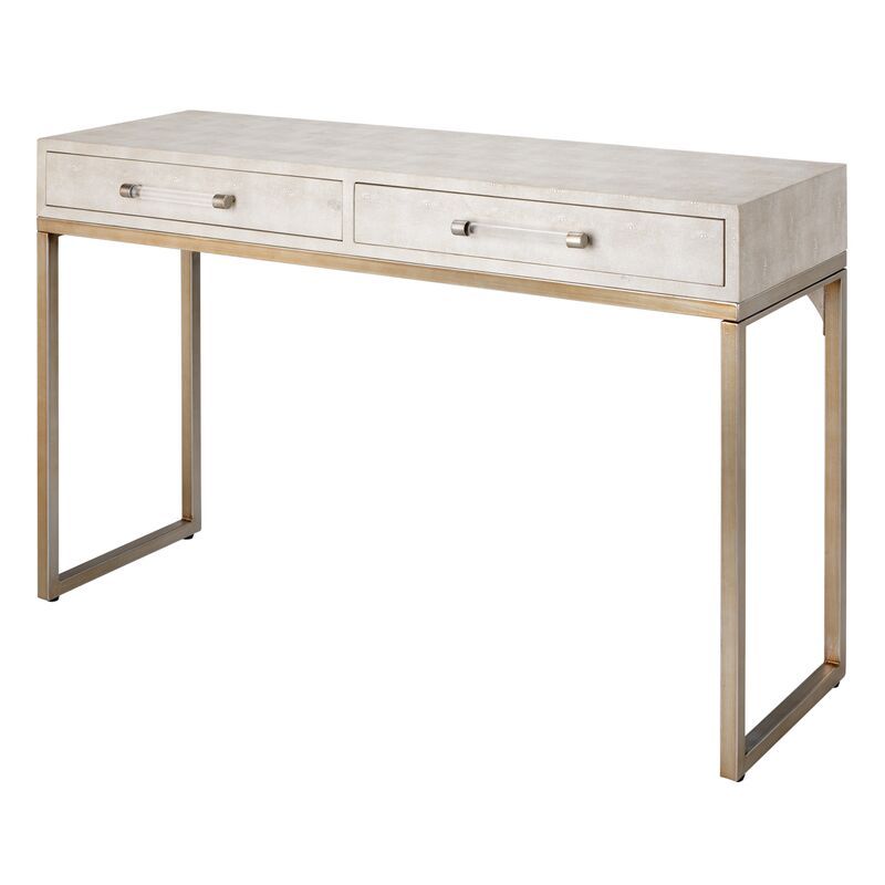 Kain Faux Shagreen Console Table, Ivory | One Kings Lane