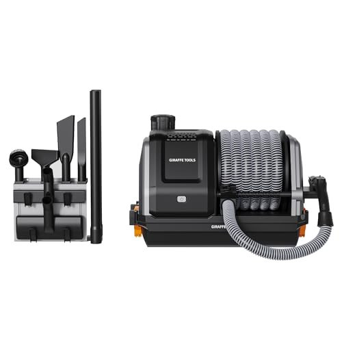 Giraffe Tools Grandstorm Wall-Mounted Vacuum Cleaner with 30 FT Retractable Hose, Wet Dry Vacuum Cleaner with 6 Nozzles for Car Detailing Remote Control, Grey | Amazon (US)