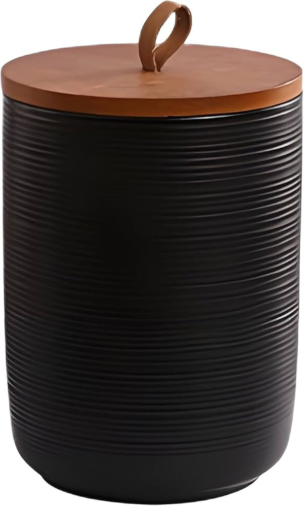 Ceramic Canister with Airtight Seal Lid, Kitchen Canisters for Countertop, Black Food Storage Jar... | Amazon (CA)