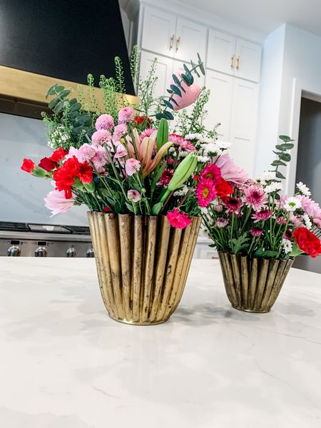 Brass metal fluted vase
Flower bouquet
Gifts for the Home

#LTKhome