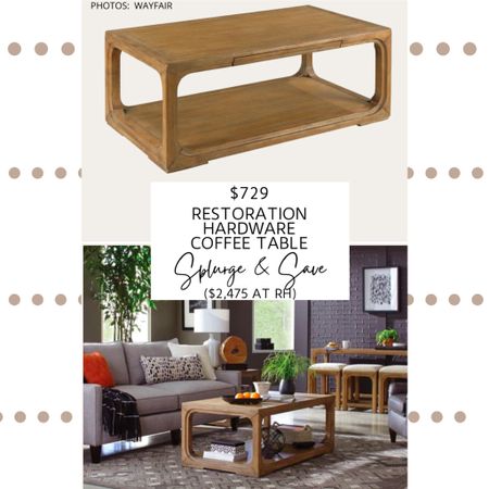 🚨Updated Find🚨 I’m asked weekly where my beloved coffee table is from. It’s the Restoration Hardware Martens coffee table and I got it from the Restoration Hardware outlet for an unreal deal on Black Friday. Every time I’m asked about its origin, I wish I had a Splurge and Save for it because it’s actually been discontinued - so today I’m changing that! 

I found similar rectangular shelf coffee tables with a natural finish at Wayfair, Perigold, Arhaus, Target, and more.  If you’re more of a “round coffee table person,” don’t worry, I found that too! They all feature similar modern, minimalist lines, a natural wood finish, and have storage room underneath (because bonus storage room is always a good idea). 

*Note that all photos above are of the Saves. If you’d like to see the Splurge, go ahead and click the link in my blog post! 

#coffeetable #livingroom #restorationhardware #lookforless #copycat #neutral #farmhouse #storage #tvroom #mediaroom #target #wayfair #decor #homedecor #furniture #decoratingonabudget.  Living room coffee table. Neutral coffee table. Rustic coffee table. Neutral coffee table. Coffee table with storage. Coffee table with shelf. Living room inspiration. Restoration Hardware furniture dupes. Restoration Hardware Martens coffee table dupe. Restoration Hardware looks for less. Restoration Hardware furniture. Restoration Hardware dupes. Natural coffee table, neutral coffee table, rectangular coffee table, rustic coffee table, storage coffee table, round storage coffee table, round rustic coffee table, whitewash coffee table. 

#LTKsalealert #LTKhome #LTKfamily
