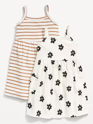 Sleeveless Pocket Jersey-Knit Fit and Flare Dress for Toddler Girls | Old Navy (US)