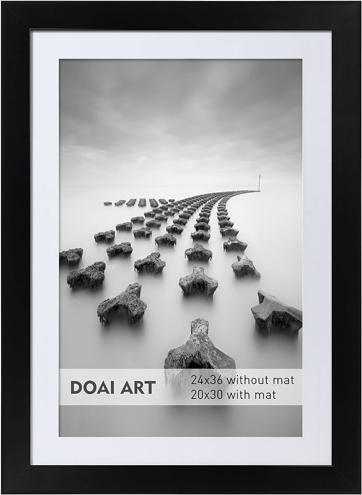 DOAI ART 24x36 Poster Frame Black without Mat or 20x30 Picture Frame with Mat - Polished Plexigla... | Amazon (US)
