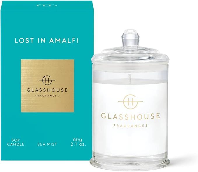 Glasshouse Fragrances Lost in Amalfi Candle, Triple Scented Natural Soy Wax Blend & Glass Jar, 20... | Amazon (US)