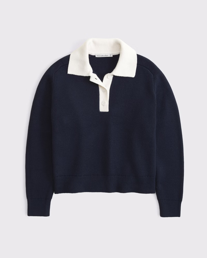 Easy Long-Sleeve Sweater Polo | Abercrombie & Fitch (US)
