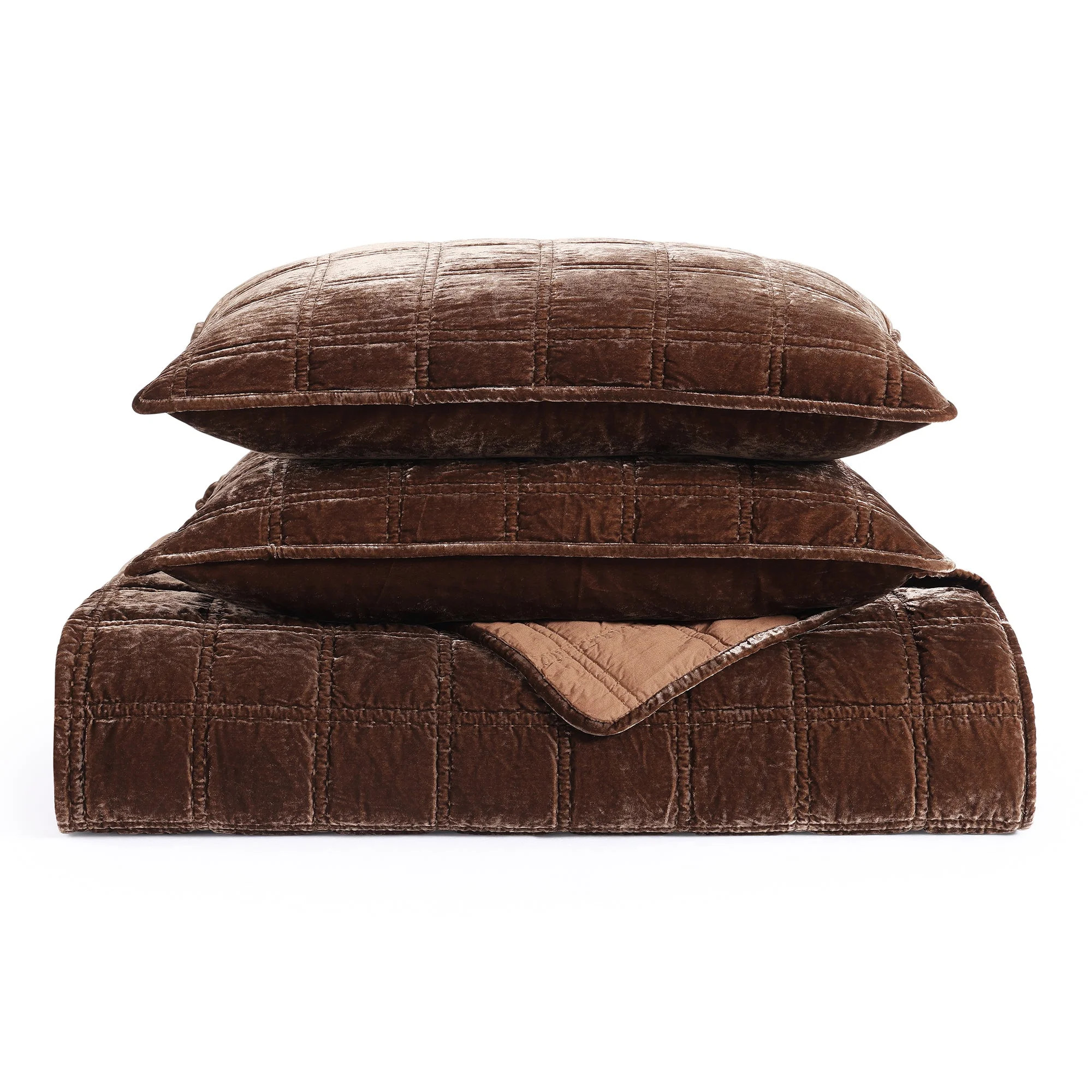 Stella Faux Silk Double Box Stitch Classic Chic Casual Modern Rustic Quilt Set | Wayfair North America