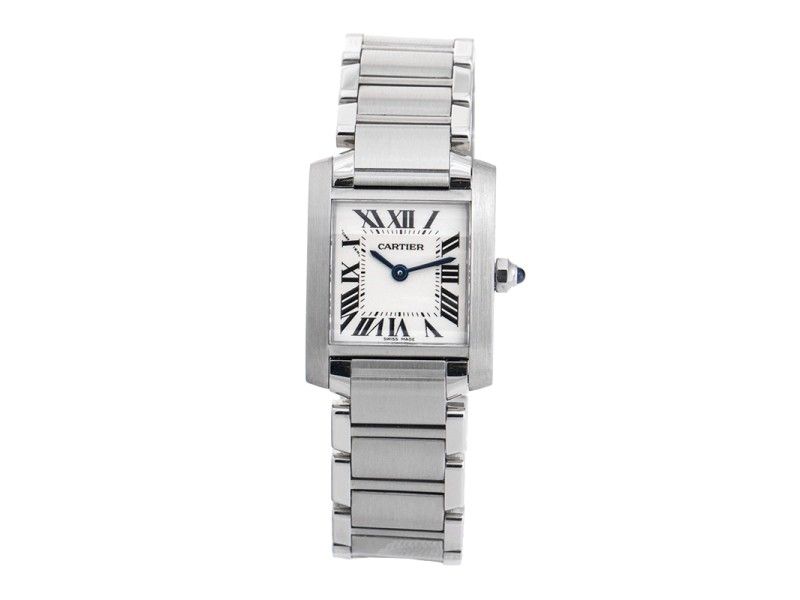 Cartier Tank Francaise Stainless Steel Quartz Womens 25mm Watch | TrueFacet (US)