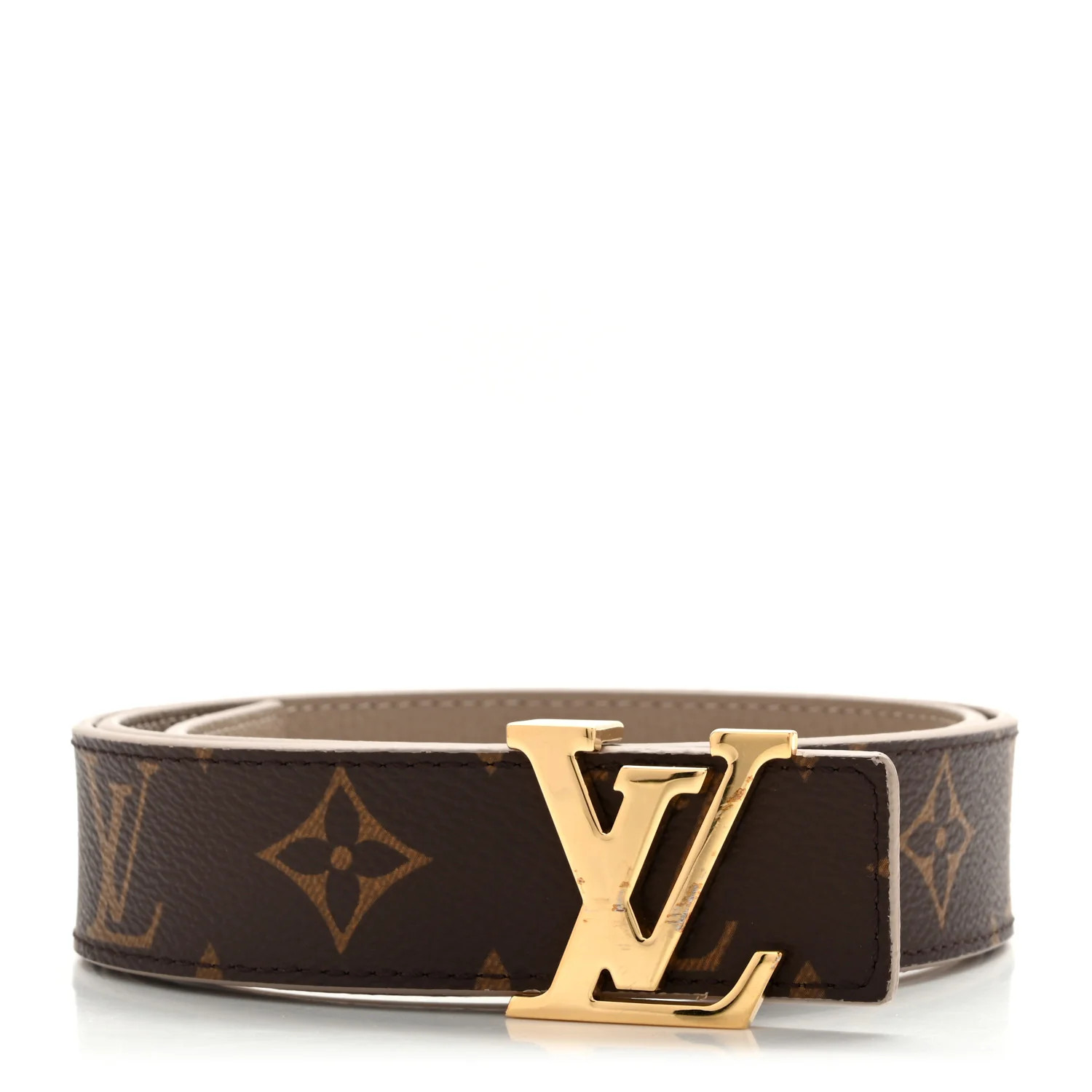 Calfskin Monogram 30mm LV Initiales Reversible Belt 80 32 Beige | FASHIONPHILE (US)