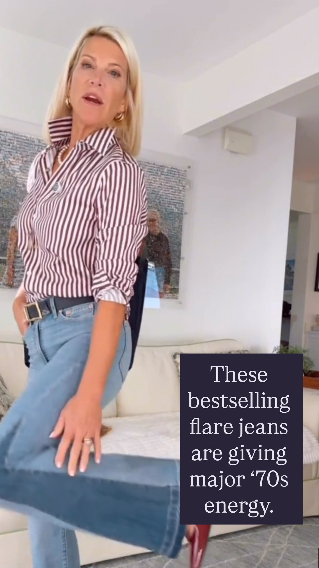 These bestselling flares are 30% off and they’re THAT good. Perfect for throwback vibe. So cute with boots or flats.

#LTKOver40 #LTKSaleAlert #LTKootd